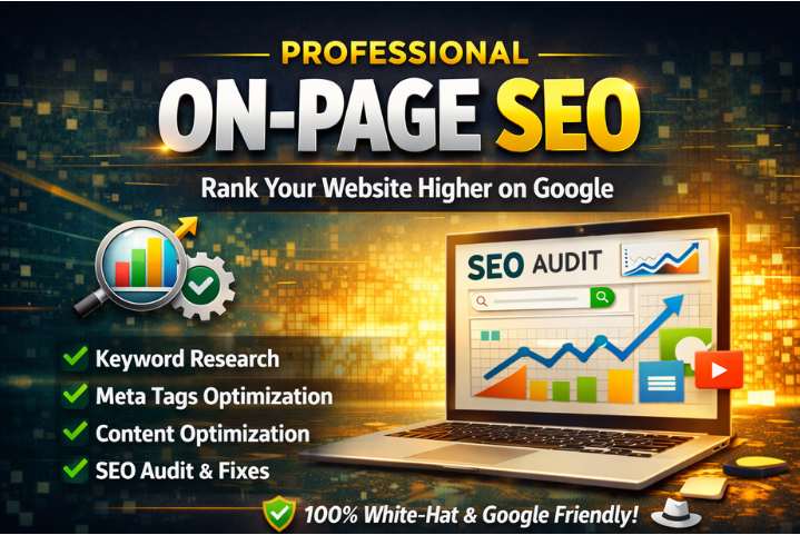 Professional on-page SEO services including keyword research, meta tag optimization, content optimization and SEO audit